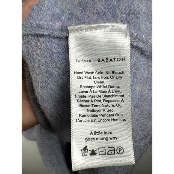 Aritzia Preppy Pastel Academia Oversized Fuzzy Knit Alpaca Wool Blend Sweater S - Picture 5 of 7